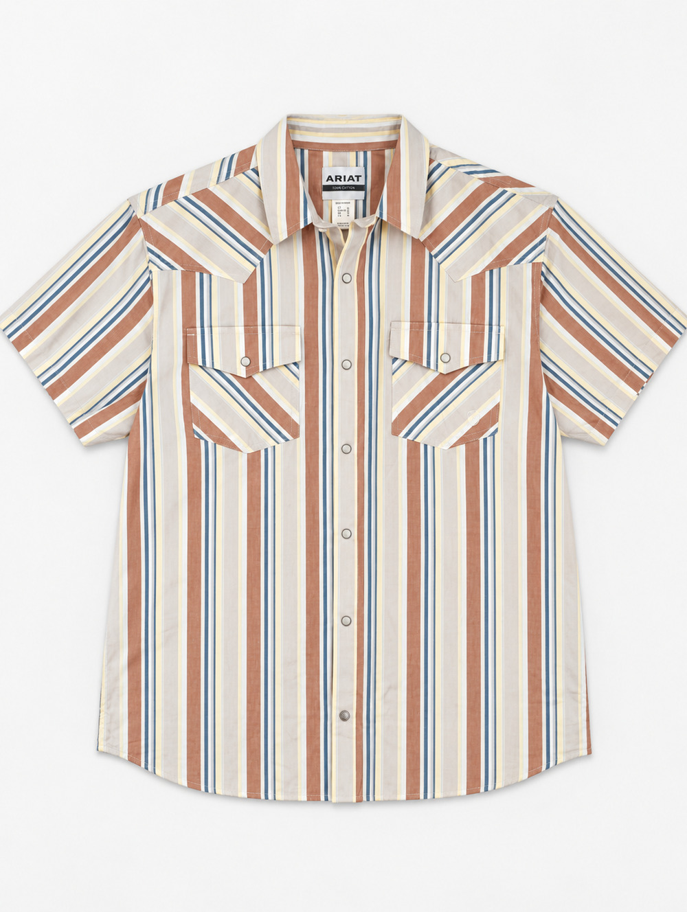 Ariat Retro Hawthorne Fitted Snap Shirt Mens XL Sandshell Stripe 10073572 NWT